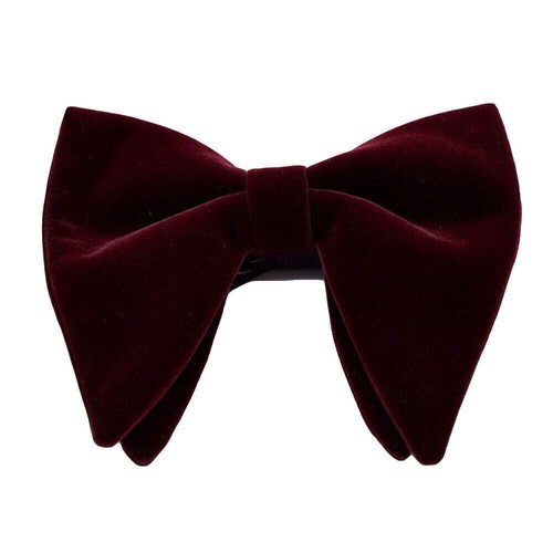 Mens Oversized Bow Tie Velvet Bowtie Cufflinks Hankie Sets Men's Big Bow Tie New - Picture 12 of 13