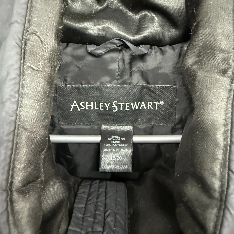 Chaqueta acolchada Ashley Stewart negra con cremallera para mujer talla 18/20 Foto 2 de 4