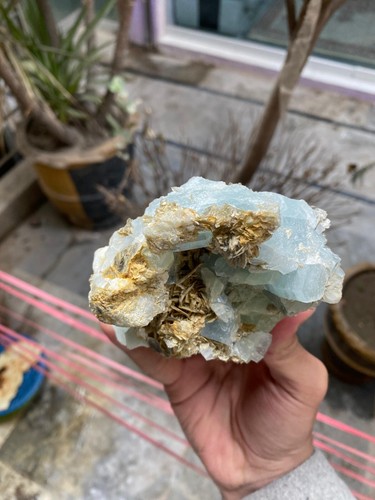 628GM | Unique Aquamarine & Fluorite Crystal Cluster Mica Specimen | Skardu Pak. - Picture 16 of 16