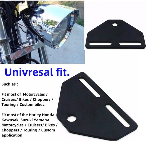 Bottom Mount HEADLIGHT Bracket Adapter Black For Harley Touring Road Glide Dyna - Picture 2 of 9