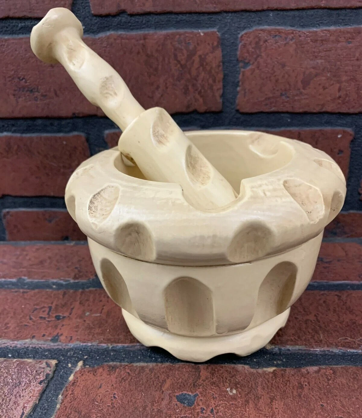Vintage Mortar and Pestle Wood Spain