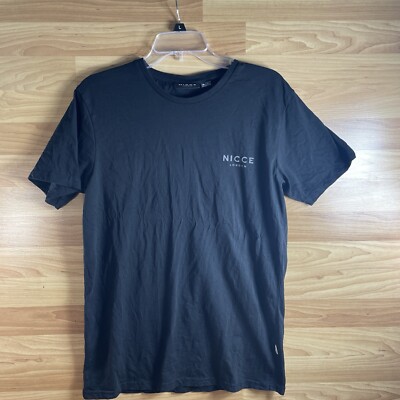 Nicce London Black Front Back Spellout Short Sleeve T-Shirt Men s Size Medium