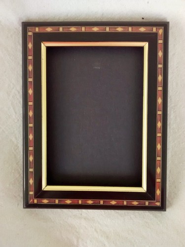 Picture Photo Frame Inlay Marquetry Wood 5x7 Mission Made In England - Picture 2 of 5