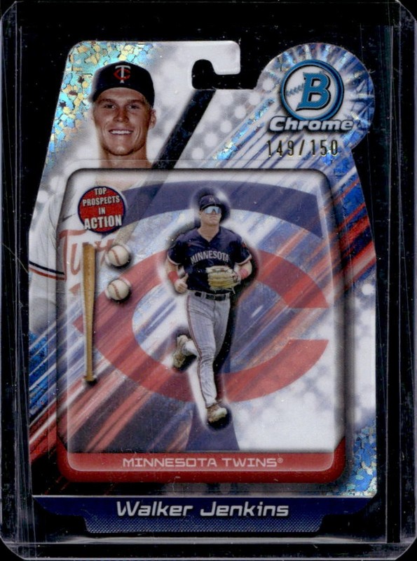 2024 Bowman Draft Walker Jenkins In Action Mini Diamond Refractor #/150 Twins
