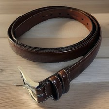 Perry Ellis Leather Belt Brown Men's Size 56 / 140 Full Grain Cowhide Big Tall