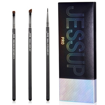 Jessup Eyeliner Brush Set, 3pcs Pro Precision Eyeliner Brushes Fine Point Ang...