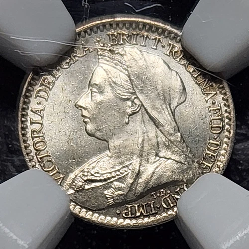 Silver 1895 Great Britain Maundy 1 Pence Penny | NGC MS65 Gem BU