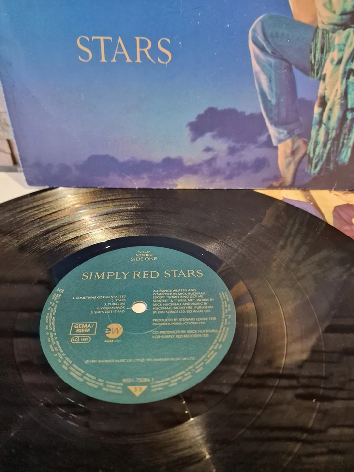 Simply Red Stars Vinyl Record Album 1991 Classic Pop Rock Foto 2 de 4