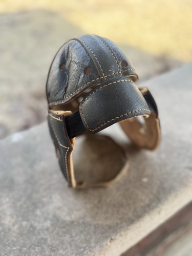 WH Brine Boston Leder Football Helm Gr. 7 Vintage Antik 1920’s Kopfbedeckung - Bild 17 von 18