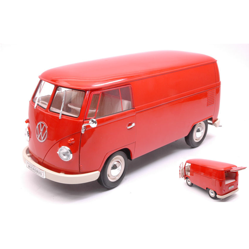 Vw T1 Bus 1963 Panel Van Red 1:18 Welly Auto Stradali -D- Neues Modell-image