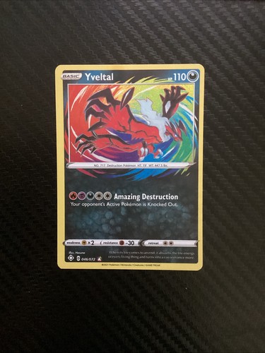 Pokemon Yveltal 046/072 Shining Fates Holo NM - Picture 1 of 1