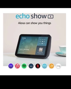 Amazon Afficher l'écho 8 (Plus récent gen 4th) Affichage intelligent avec Alexa - Graphite NEW!! UK