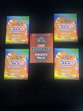 4 2025 Leaf Vivid Baseball Proof Packs 1/1 Proof Per Pack / 1 2025 Football