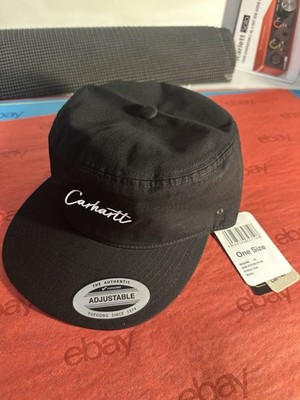 New Carhartt WIP Script Logo Pillbox Cap Hat Black | eBay