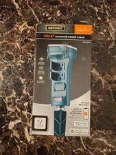 Defiant Smart Outdoor 4 ft. 6-Outlet Power Stake Timer Powered by Hubspace