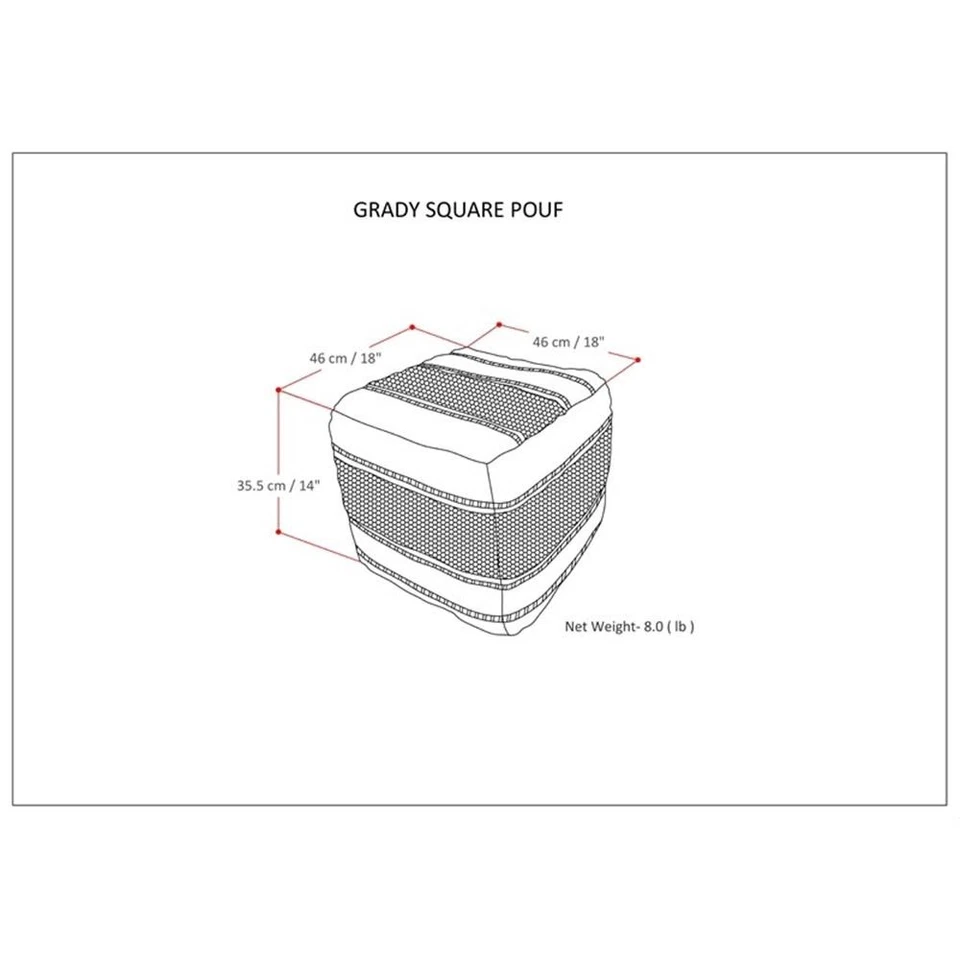 Puf cuadrado contemporáneo Pemberly Row tejido magenta y telar a mano natural Foto 2 de 4