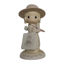 PM Precious Moments Figurine E-0005 Seek And Ye Shall Find Girl w/ Shopping Bag