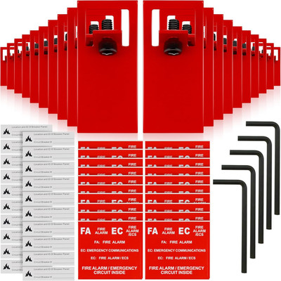 Red ELOCK-FA Fire Alarm Lockout Kit 20-Pack, E-Series Fire Safety Lock Kit for P