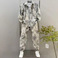 Luxury Men Jacket and Trousers Suit Trendy Casual Two-Piece Set Fashion Coat