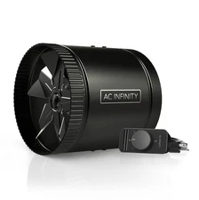AC Infinity RAXIAL S8 Quiet 8 in. In-Line Duct Fan with Speed Controller AC-RXS8
