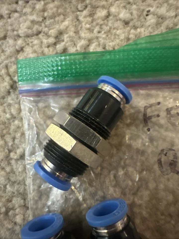 Qty:7 Festo 153159 QSS-8 Push-In Threaded Bulkhead Mount Connector 8mm Tube OD - Image 2 of 4