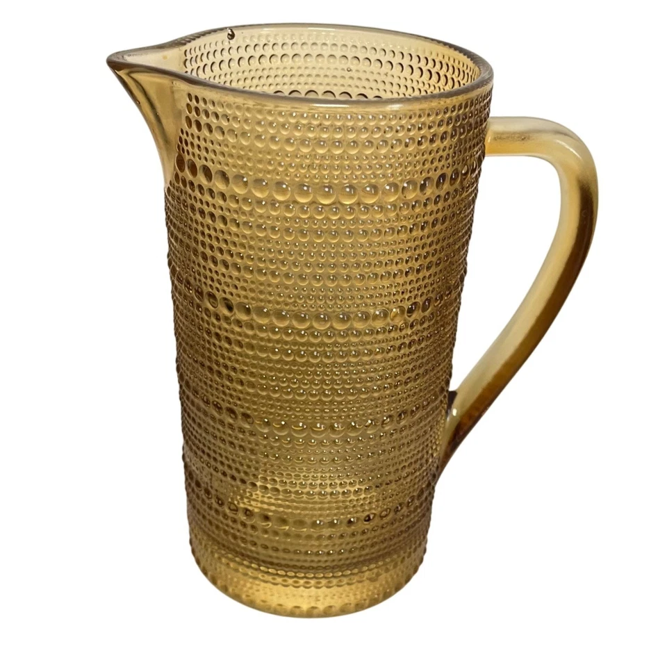 Jarra de burbujas vintage Core Home vidrio ámbar miel 32 oz RARA Foto 2 de 4