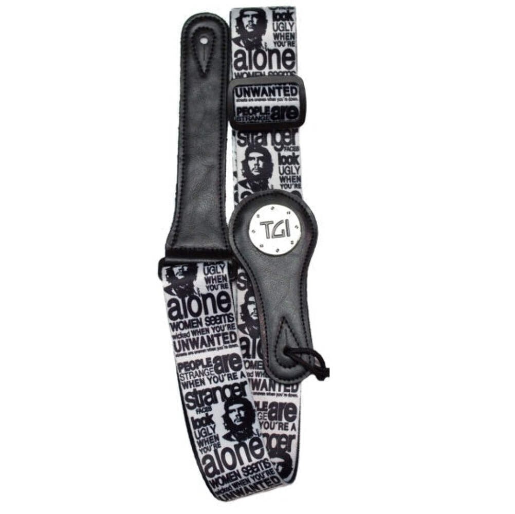 TGI Guitar Strap Leather Ends Stranger Che Guevara Print
