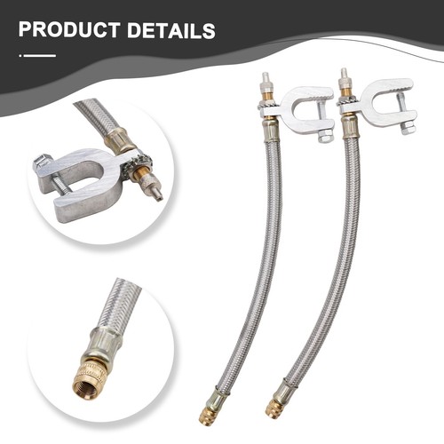Flexible Dual Tire Valve Stem Extender Extention 9 8'' Length Stainless Steel - Picture 7 of 12