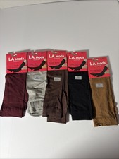5 Color Pairs Womens Trouser Socks Stretchy, Spandex Knee High Comfort New
