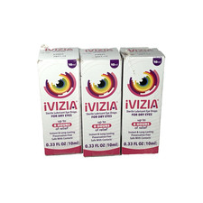 IVIZIA Sterile Lubricant Eye Drops for Dry Eyes, 0.33 fl oz 10ml, EX2027 3PK
