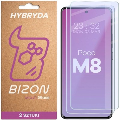 2x Schutzglas für Xiaomi POCO M8 5G Bizon Displayschutzglas Hybridglas Handyglas
