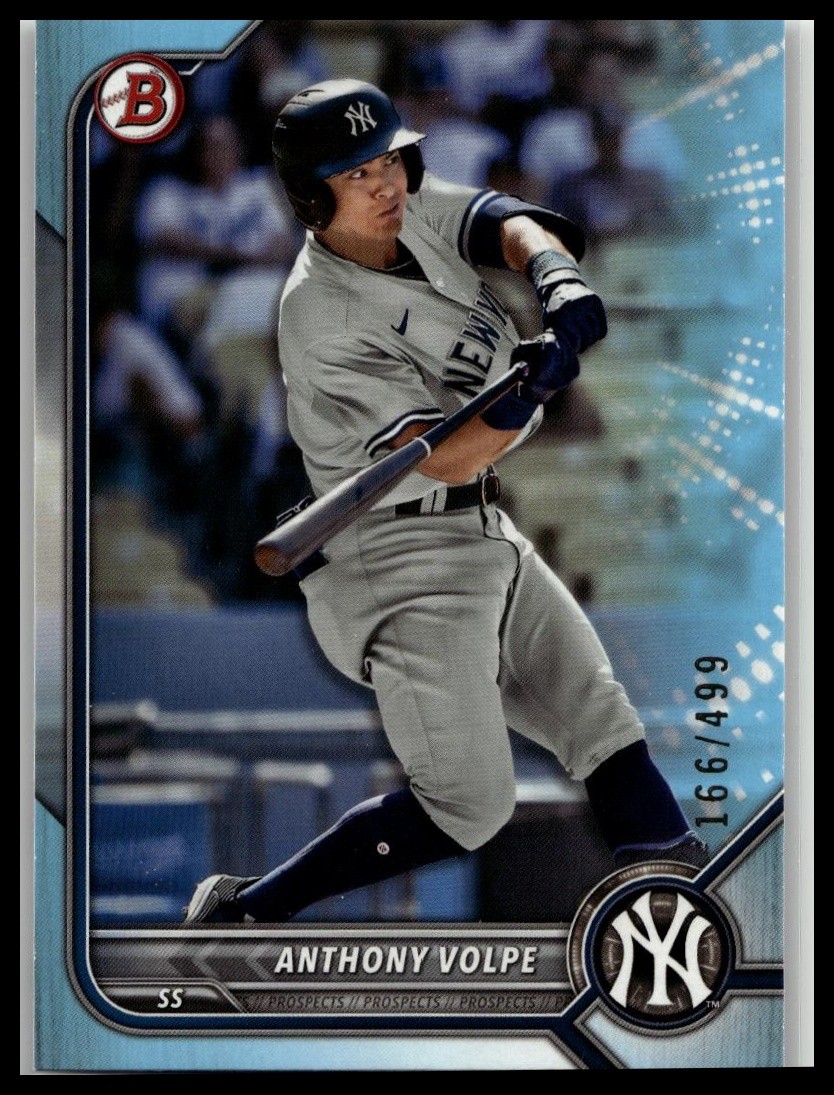 2022 Bowman Draft #BD-68 Anthony Volpe Sky Blue #/499