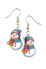 Festive Snowman- Dangle Earrings-Festive-Holiday Gift