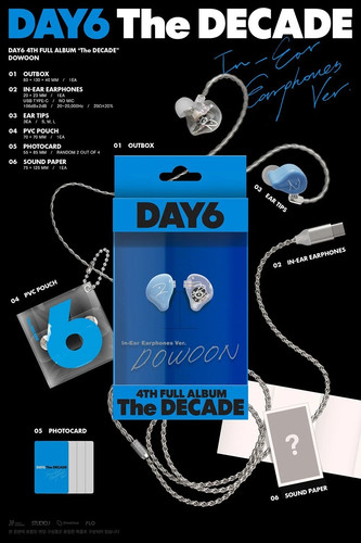 DAY6 THE DECADE 4th Album IN-EAR EARPHONES Ver/Earphones+Pouch+2 Photo Card+GIFT - Picture 6 of 15