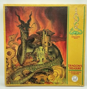 Vtg Dragon's Treasure Jigsaw Puzzle 1000pc #6271 Stephen Hickman COMPLETE EUC