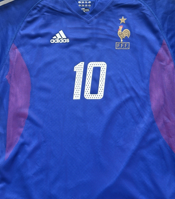 【正規品】ジダン 10番 フランス代表 adidas製 シャツ 2002年W杯O 2002 France Authentic Home Jersey #10 Zidane Large adidas World