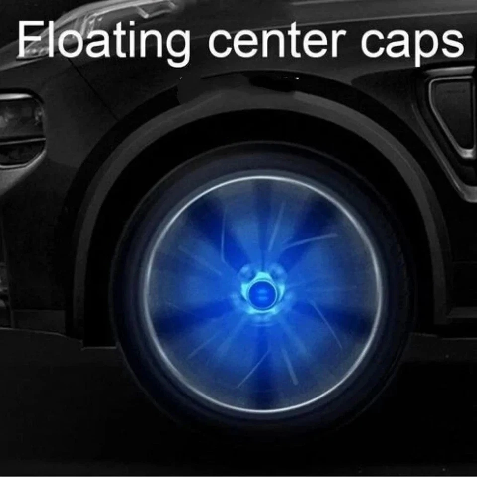 4 шт 75 мм автономные плавающие светодиодные колпаки ступицы колеса для Porsche синие - Изображение 4 из 4