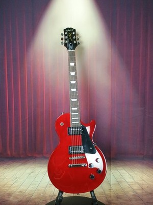 epiphone les paul wine Red Studio Guitar With New Black Hard Shell Case Open Box
