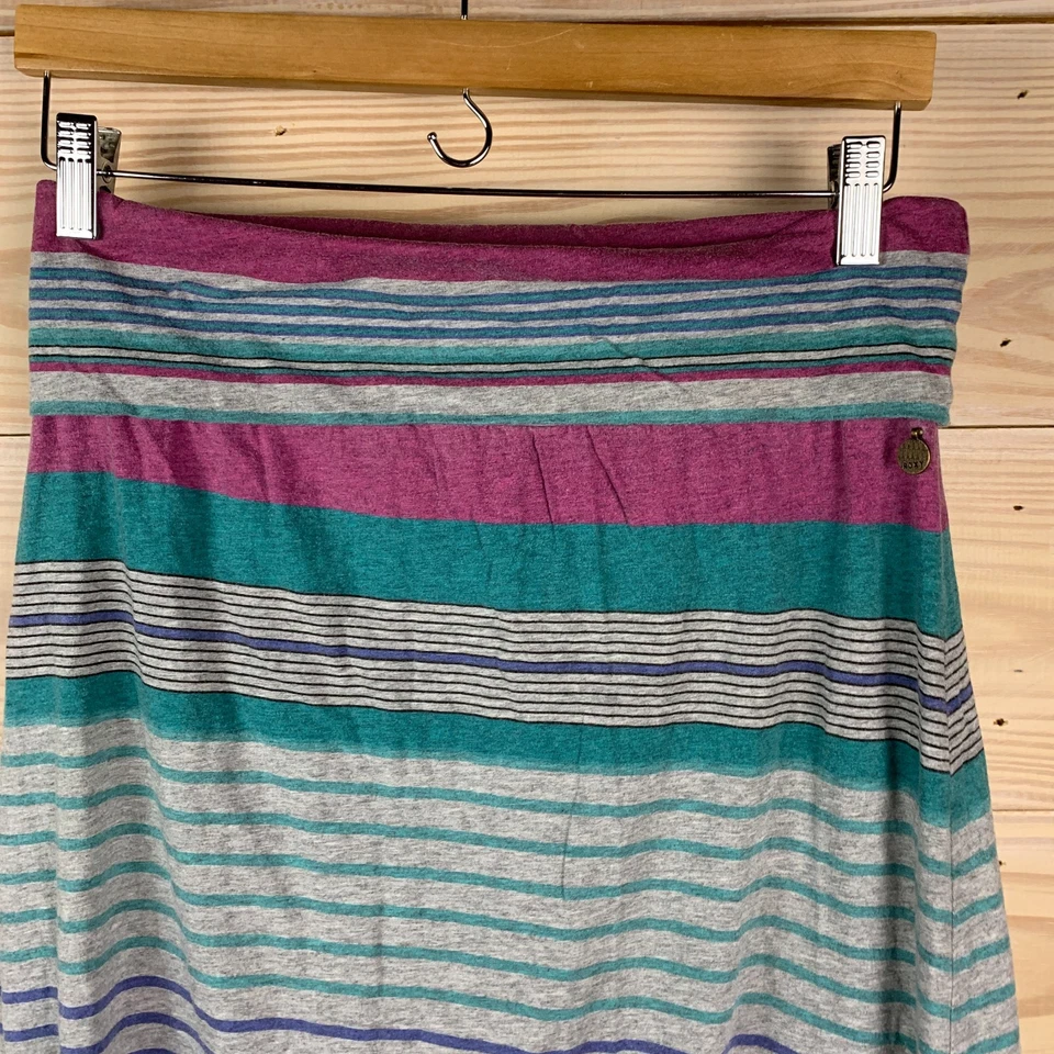 Falda Roxy Mujer Mediana Plegable Cintura Jersey Midi Festival Playa Surfista Y2K Foto 3 de 4