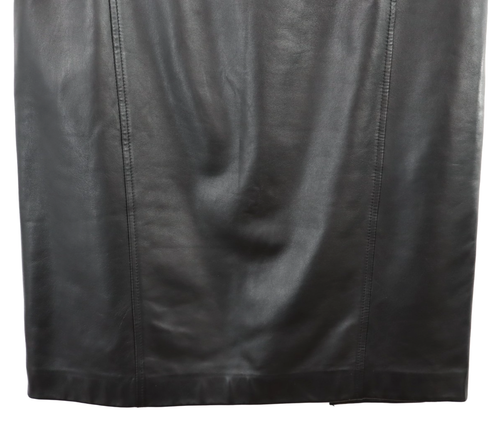 Talbots Damen 100 % Echtleder Bleistiftrock Schlitz gefüttert einfarbig schwarz Größe 8 - Bild 4 von 14