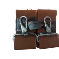 WELKINLAND 2 Inch Wide Full Elastic Heavy-Duty Work Suspenders - Brown - NIB