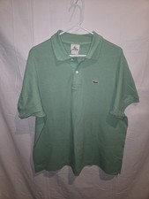 Lacoste Men's Polo Shirt Short Sleeve Light Green Cotton Collared Size 6 US XL