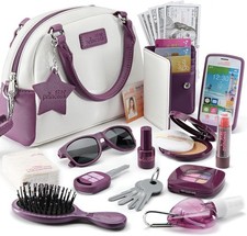 Girls Pretend Play Purse with Accessories, Toy Makeup Kit for Toddlers Ages 3 