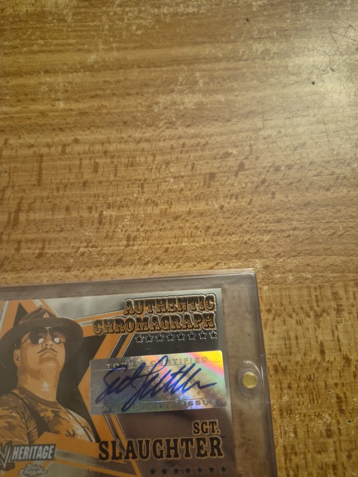 SGT SLAUGHTER 2006 Topps WWE Heritage Chrome Authentic Chromograph AUTO - Image 3 of 4