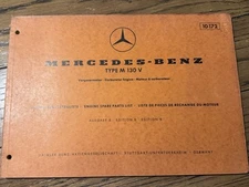 Parts Catalog Mercedes Benz Type M 130 V Petro Engine Edition B Stand 08/1969