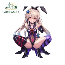 EARLFAMILY 5.1" Squatting pose Kantai Collection Car Stickers Motorcycle Decals