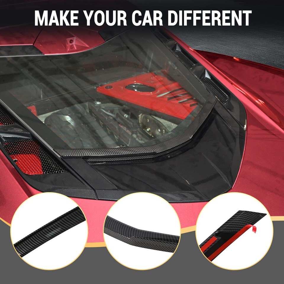 For Corvette C8 Coupe 2020-2025 Carbon Fiber Black Rear Window Spoiler ...