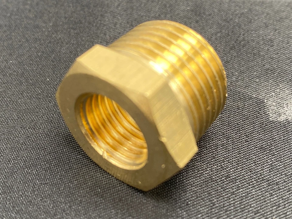 Hex Reducer Bushing 1/2" Male x 1/4" Female NPT Adapter Pipe Fitting Brass - Image 3 of 4