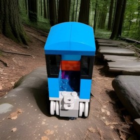 Lego Classic Blue Train With Wheels Engine And Connecting Car Used