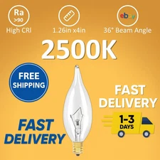 12-Pack E12 B10 Clear Candelabra Bulbs 60W – Dimmable Incandescent Candle Light